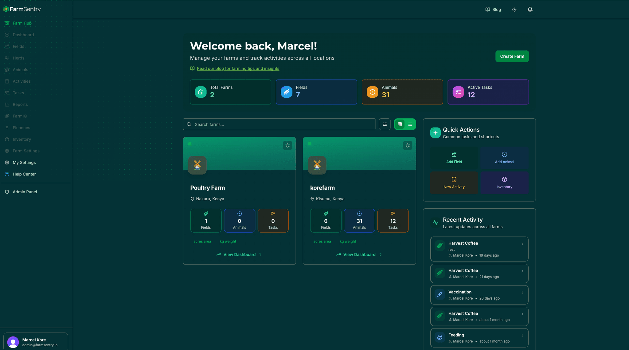 FarmSentry dashboard screenshot