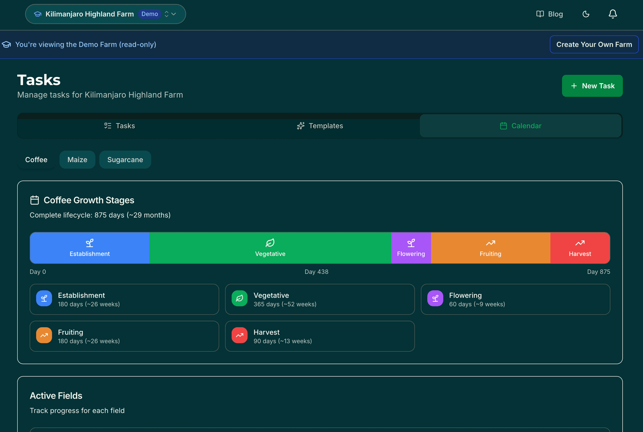 Task creation form with assignment and recurring options